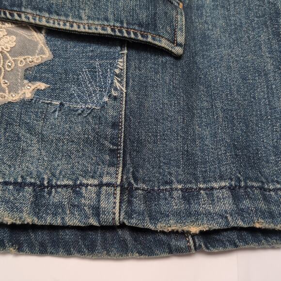 LRL Ralph Lauren Lace Patchwork Denim Blazer Womens Size 22W Blue Indigo NEW NWT - Picture 9 of 16